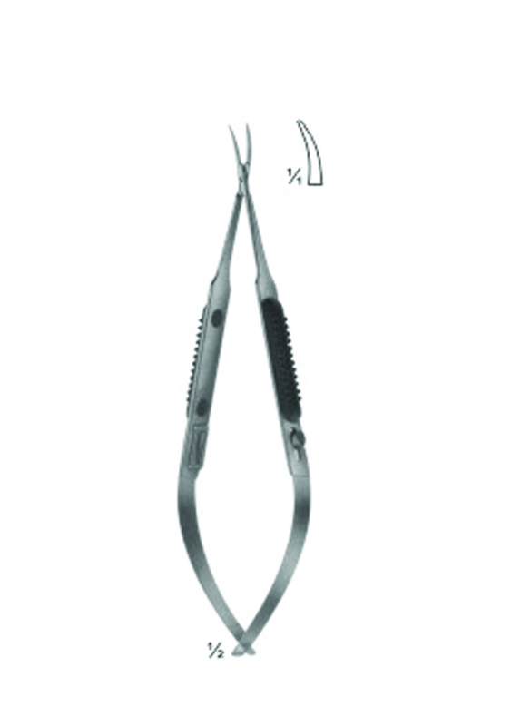 Micro Needle Holder With Round Handles and Bayonet - Shaped